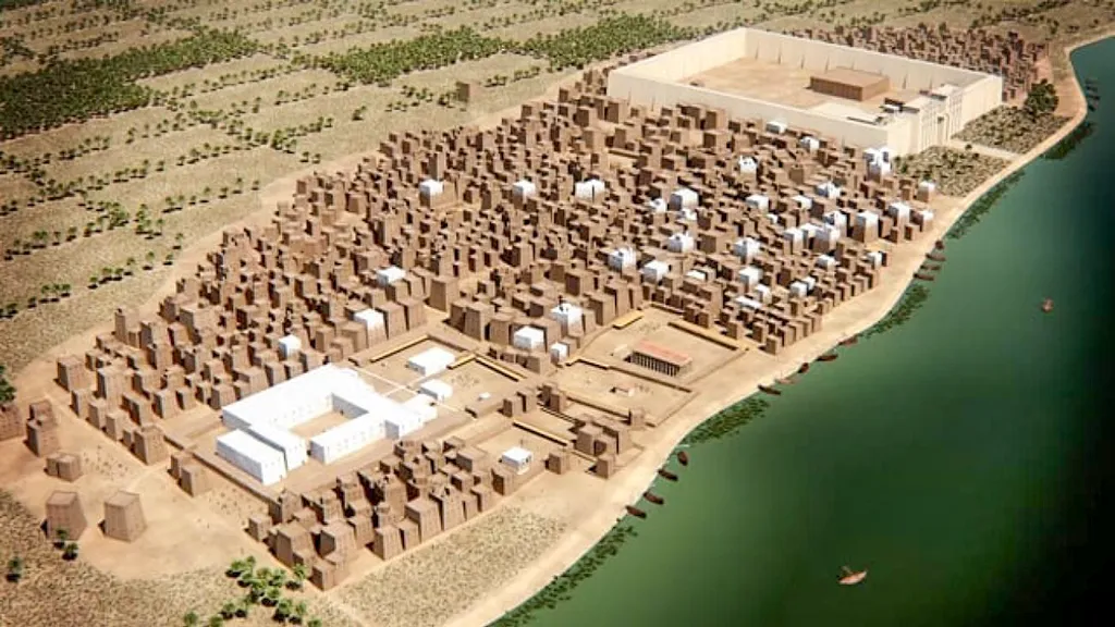 The Greek Emporium of Naukratis c 664 BC - c 700 AD - Artists impression of Naukratis